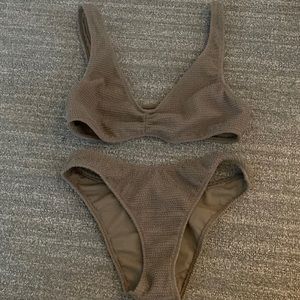 PacSun Eco Brown Elsie Scrunch - Medium Top + Small Bottom - Worn once